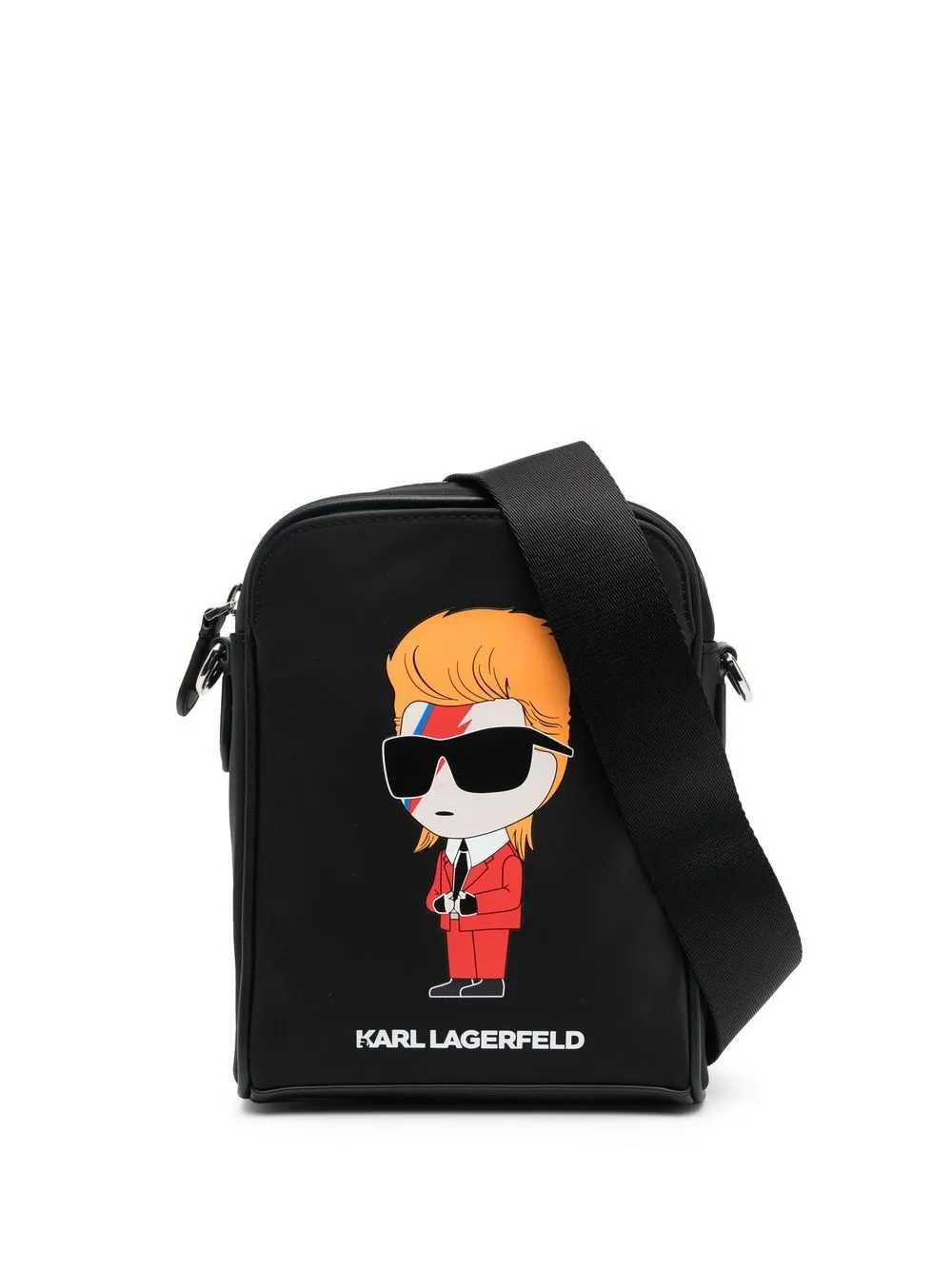 

Karl Lagerfeld bolsa crossbody con logo estampado - Negro