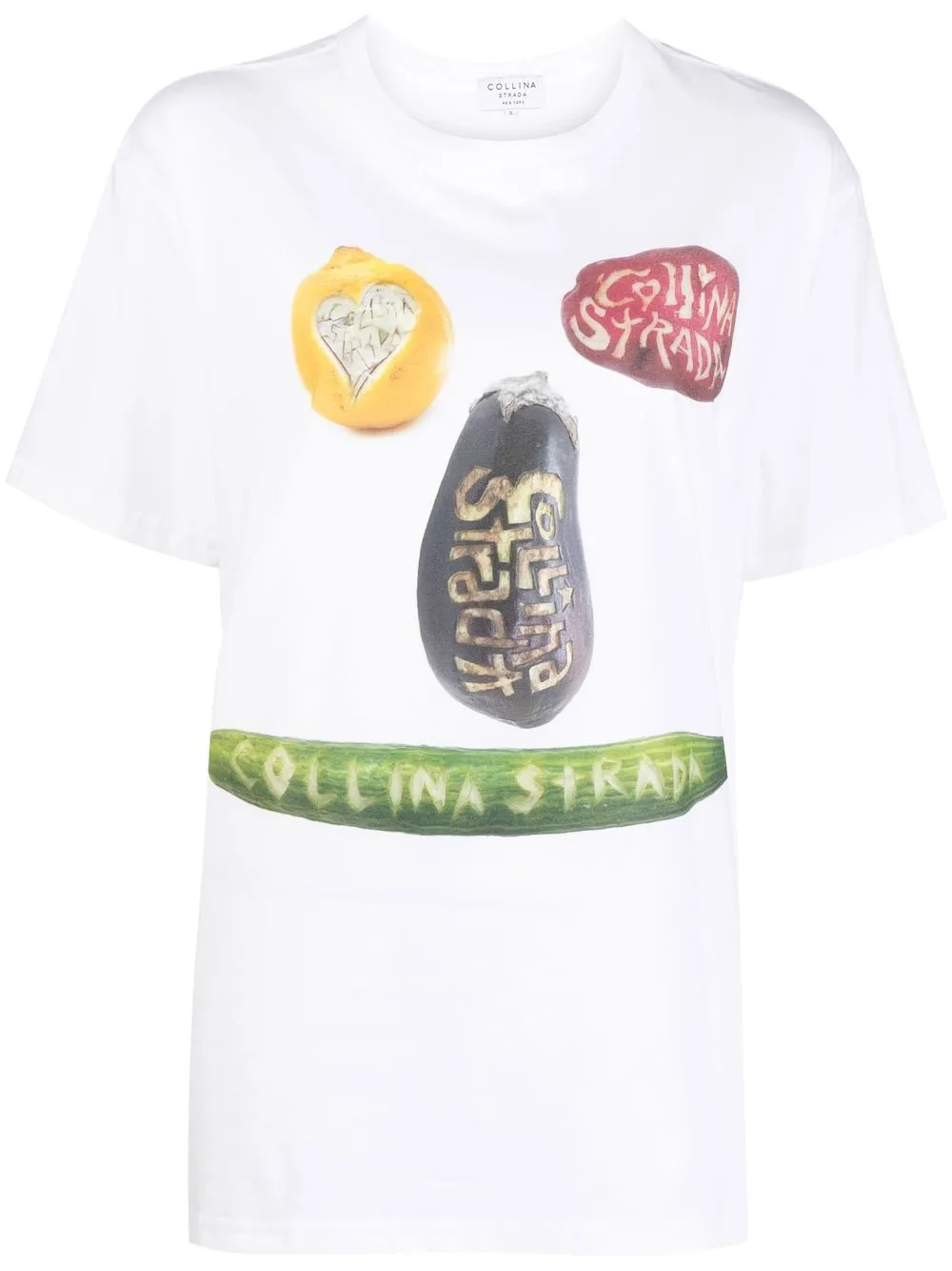 

Collina Strada logo-print food-motif T-shirt - White
