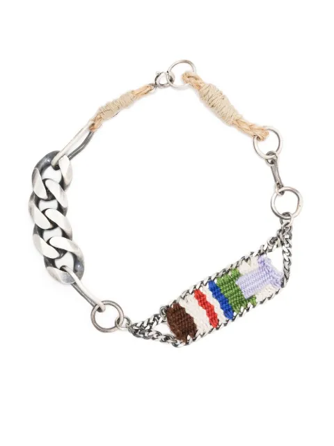Nick Fouquet pulsera bordada con cadena en contraste