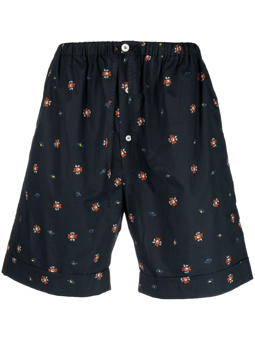 Shop Nick Fouquet Graphic-print Drawstring Shorts In Blau