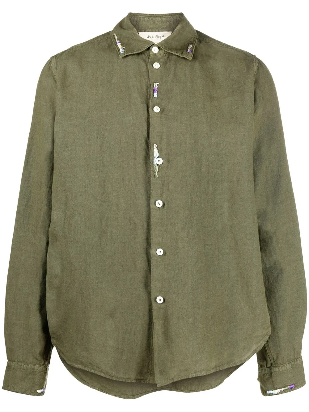 

Nick Fouquet camisa con detalle bordado - Verde