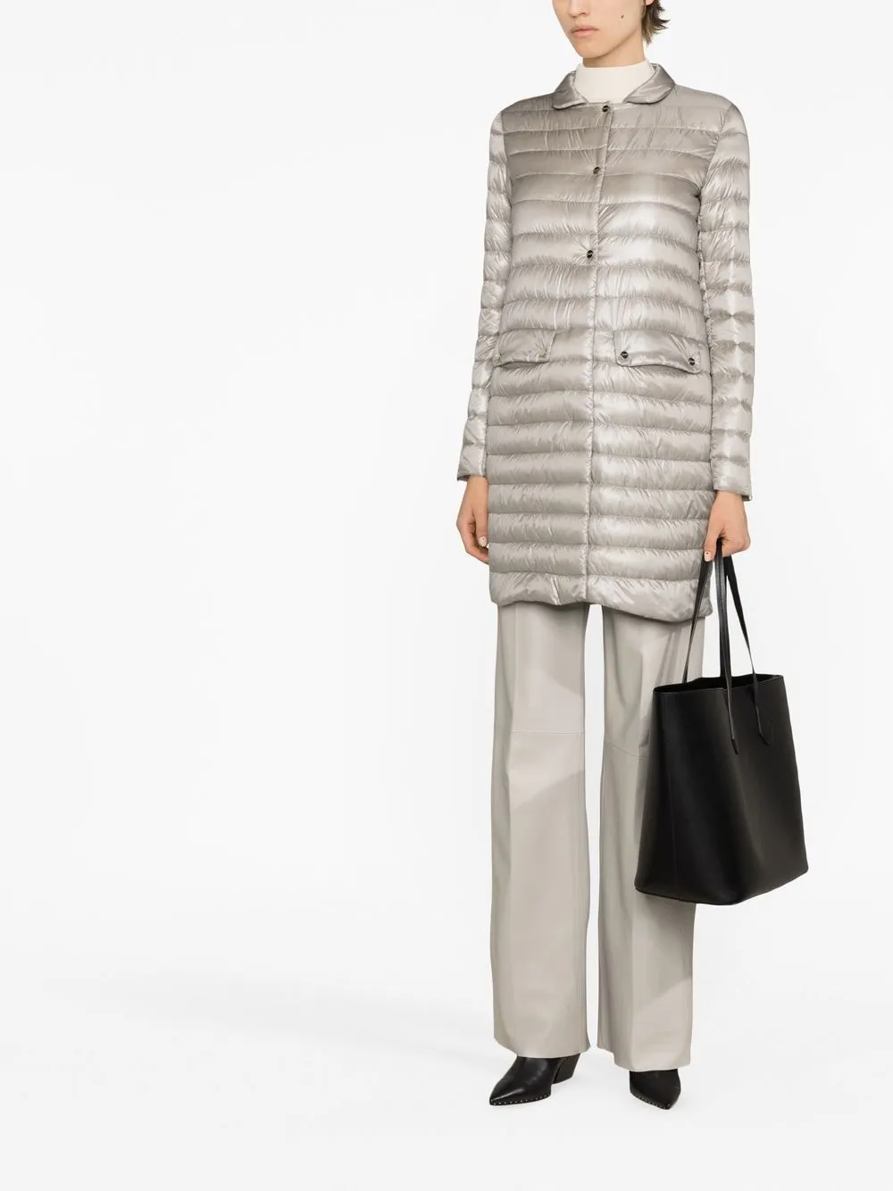 Herno Padded Button-up Coat In Grau