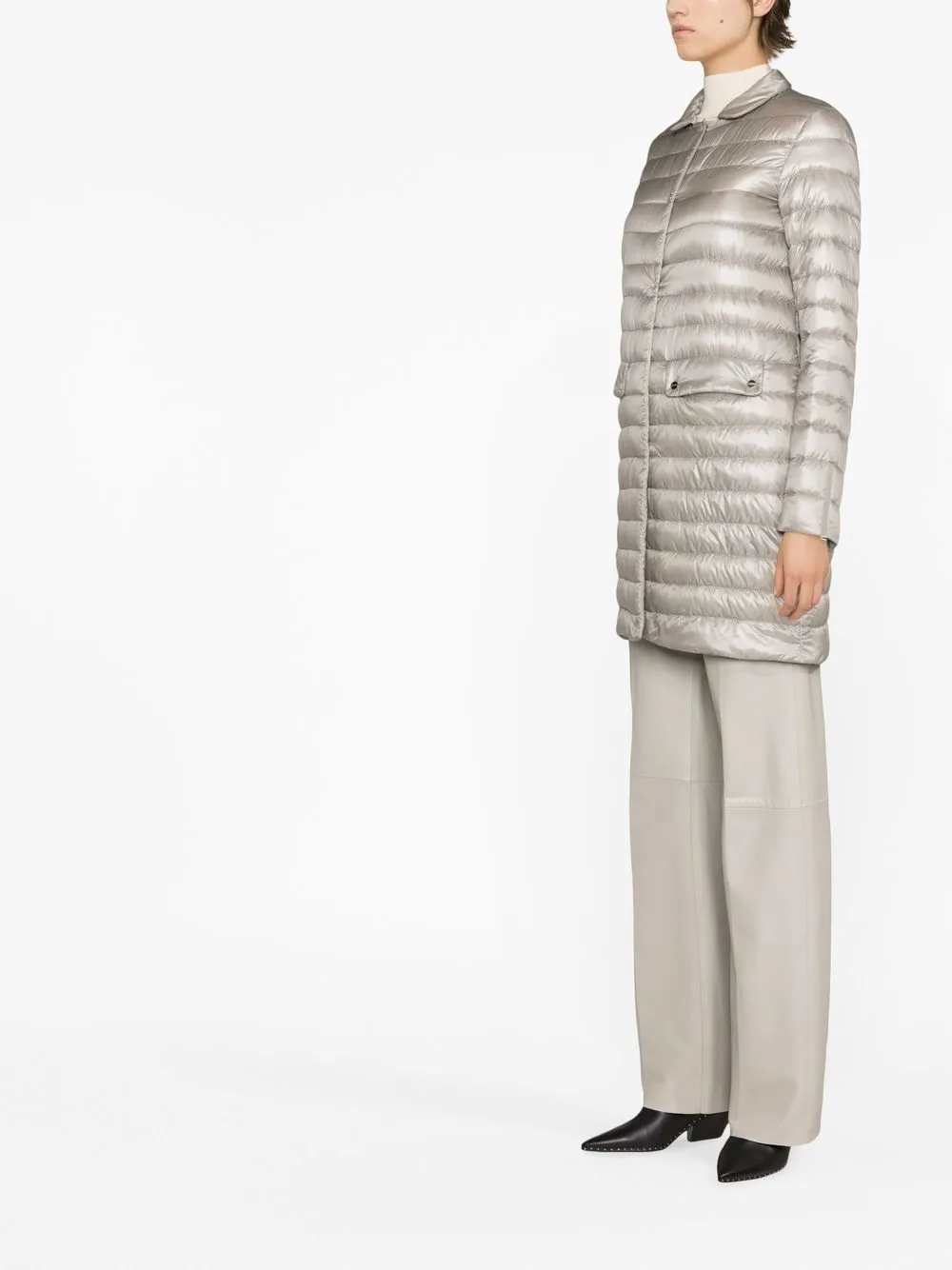 Herno Padded Button-up Coat In Grau