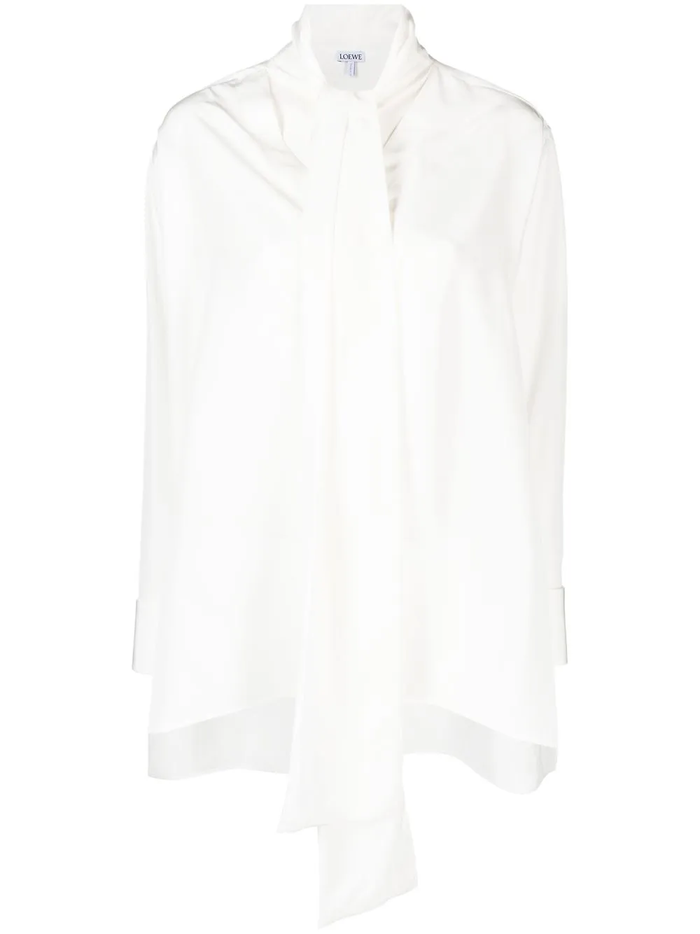 

LOEWE tie-neck silk blouse - White