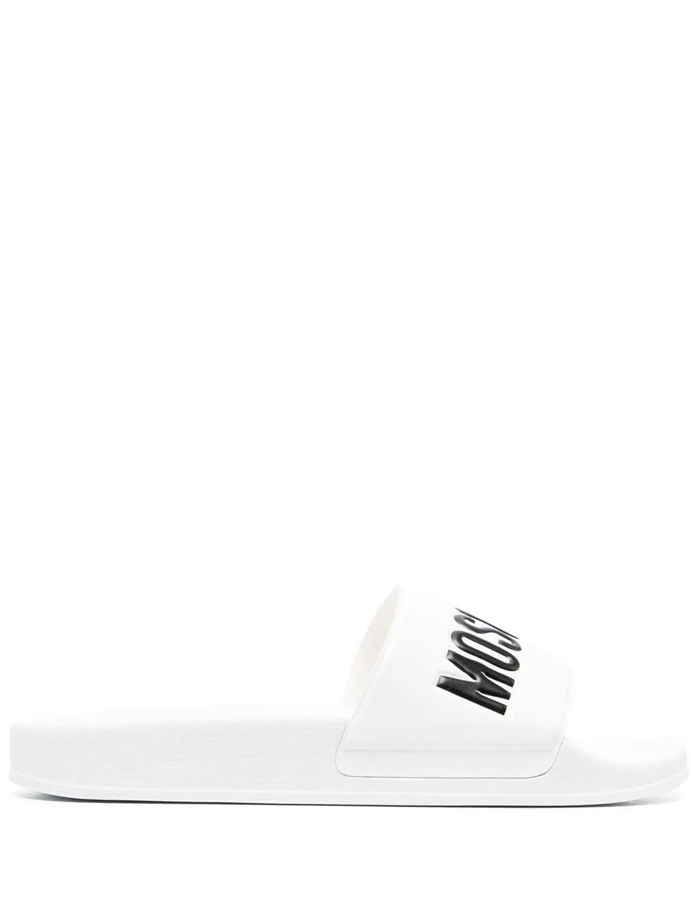 

Moschino embossed-logo slides - White