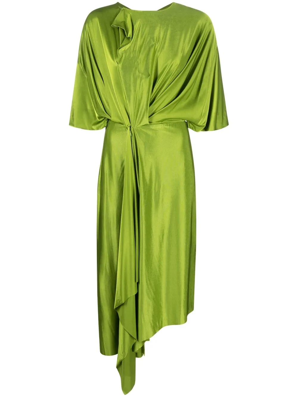 

Victoria Beckham gathered-detail short-sleeve dress - Green