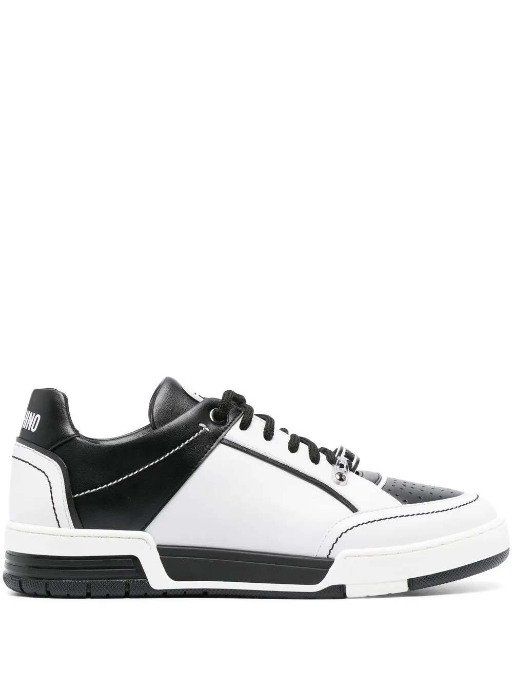 

Moschino tenis con agujetas y logo estampado - Blanco