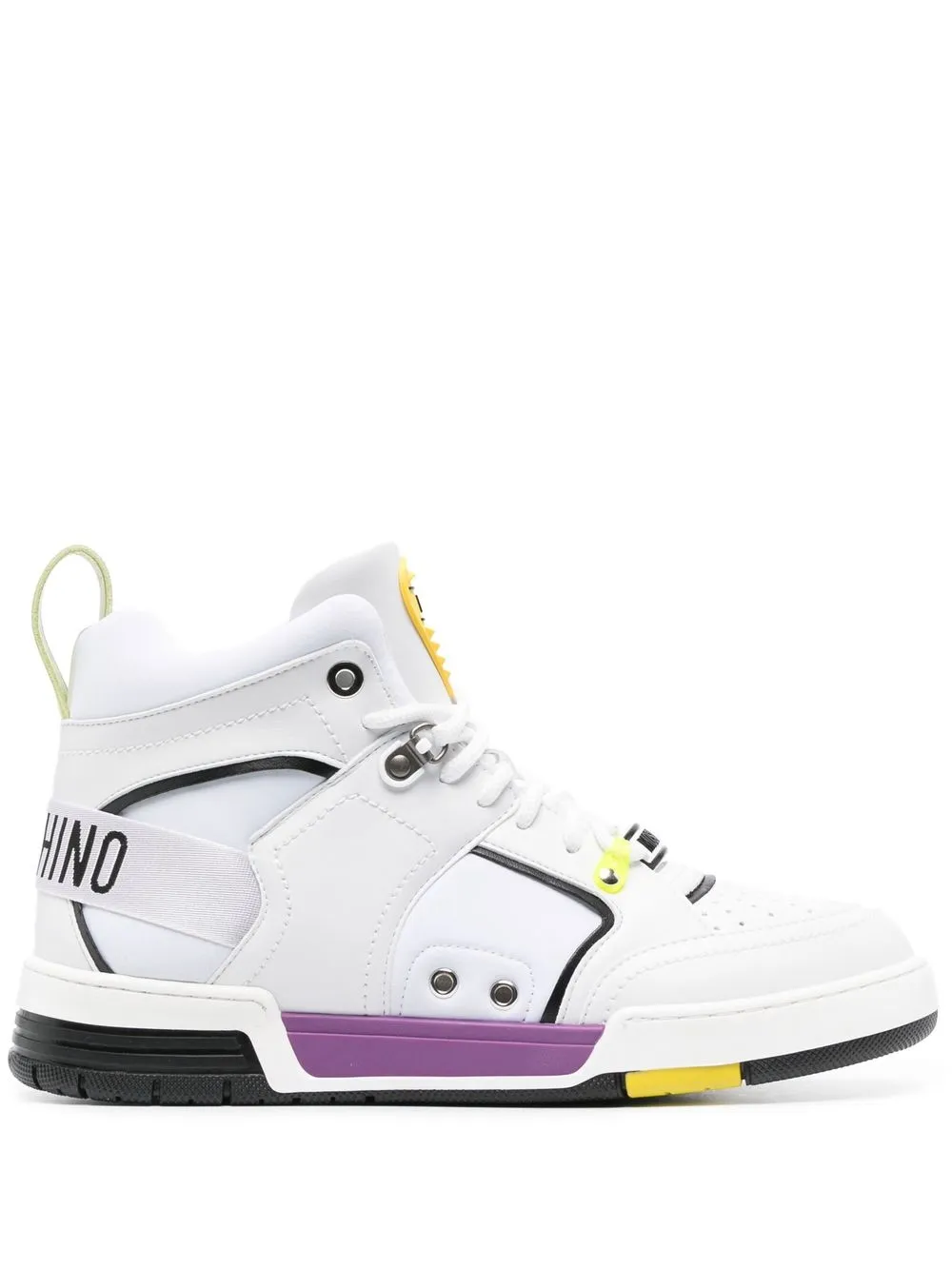 

Moschino tenis altos con agujetas - Blanco