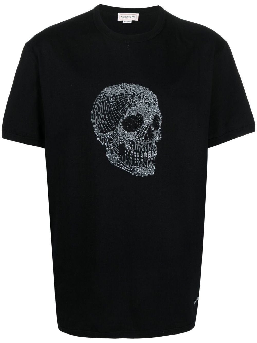 alexander mcqueen t-shirt en coton à imprimé tête de mort - noir