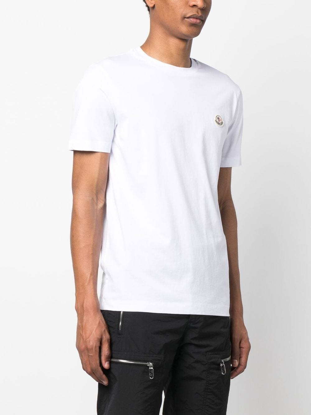 Shop Moncler Logo-patch Short-sleeve T-shirt In White