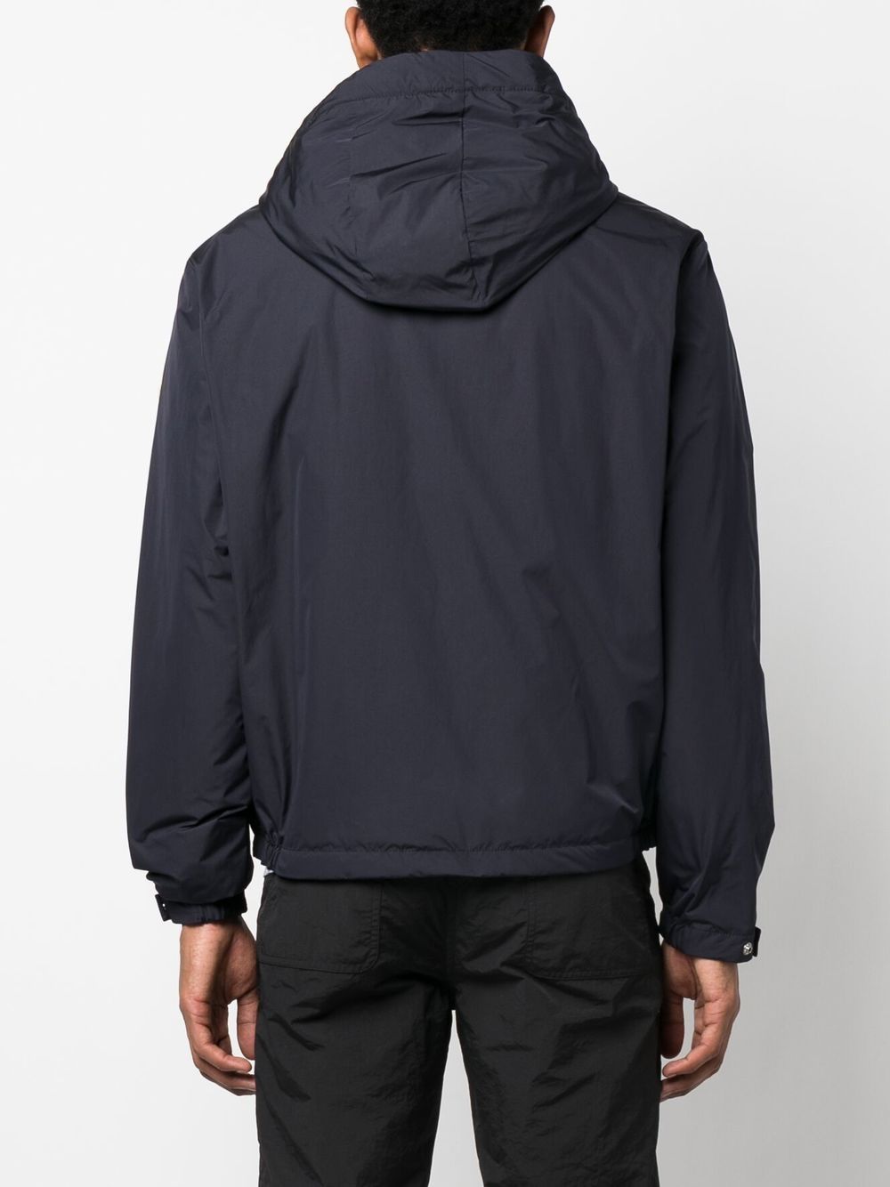 Shop Moncler Logo-patch Hooded Jacket In Blue