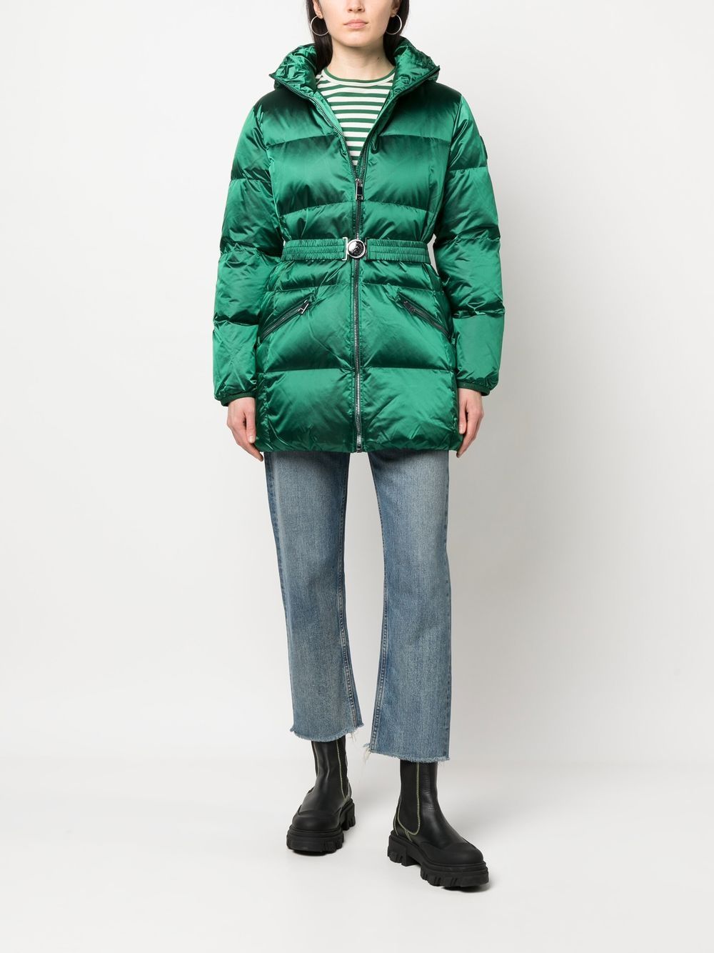 Shop Tommy Hilfiger Zip-up Hooded Puffer Jacket In Blue