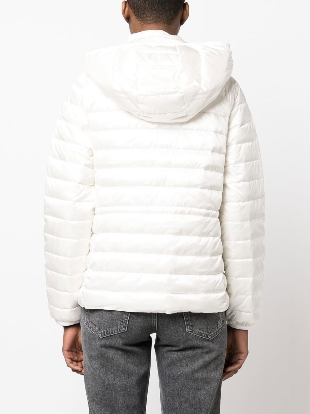 Shop Tommy Hilfiger Hooded Padded Puffer Jacket In 白色