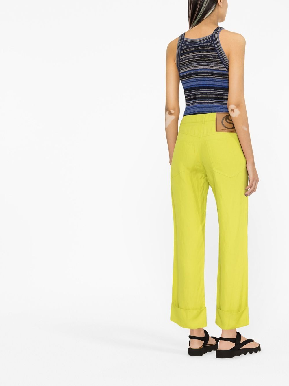 Shop Stella Mccartney High-waisted Straight-leg Trousers In Green