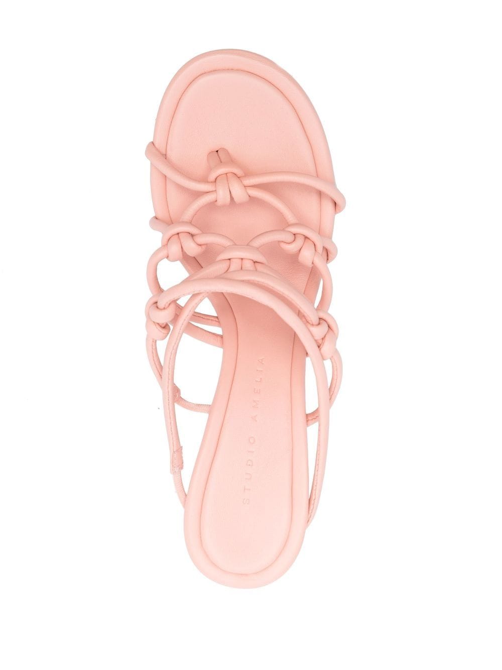 Shop Studio Amelia Strappy 95mm Leather Mules In Pink