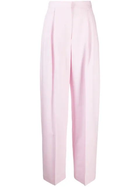 Alexander McQueen pantalones con tiro alto y pinzas