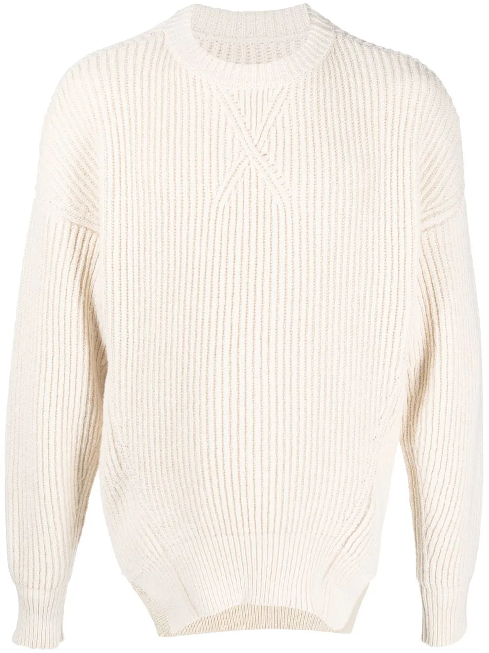 

Jil Sander asymmetric ribbed-knit jumper - White