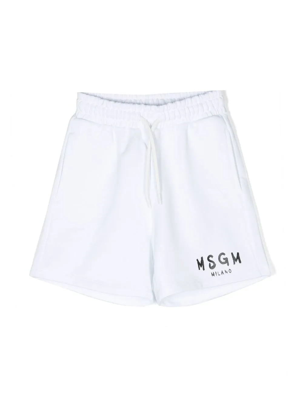 

MSGM Kids logo-print drawstring shorts - White
