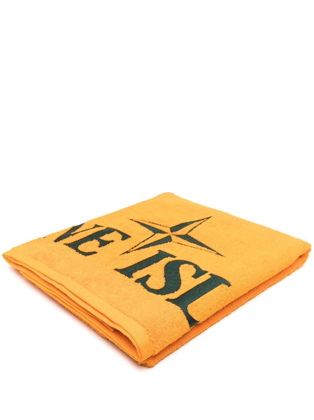 Stone Island Logo-print Towel In Orange