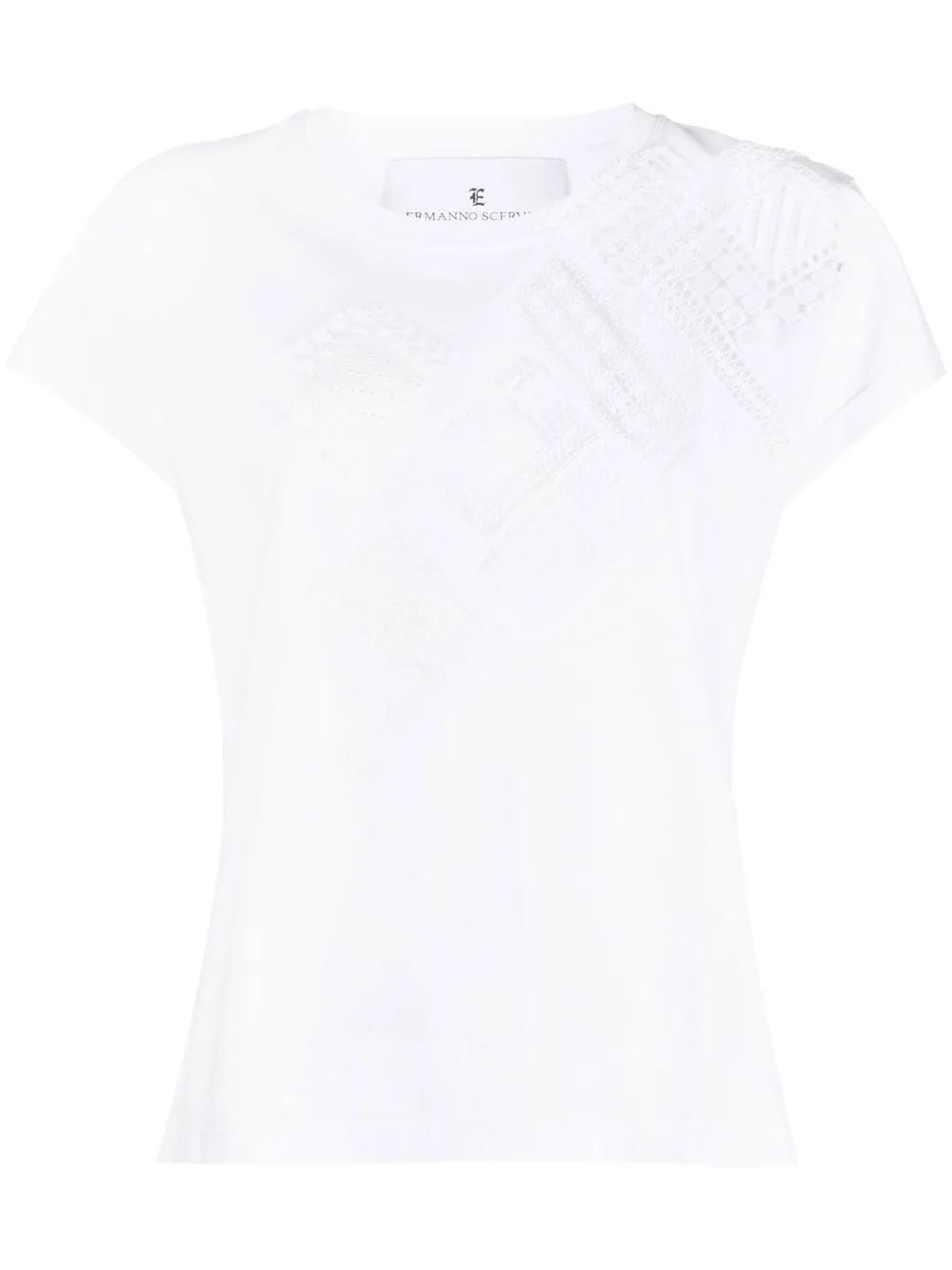 

Ermanno Scervino playera con detalle patchwork - Blanco