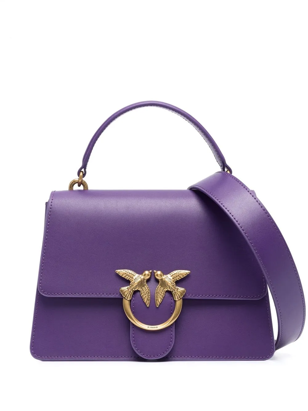 

PINKO Love Birds-plaque tote bag - Purple