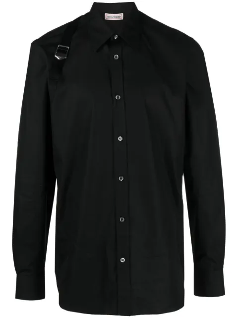 Alexander McQueen buckle-detail cotton shirt