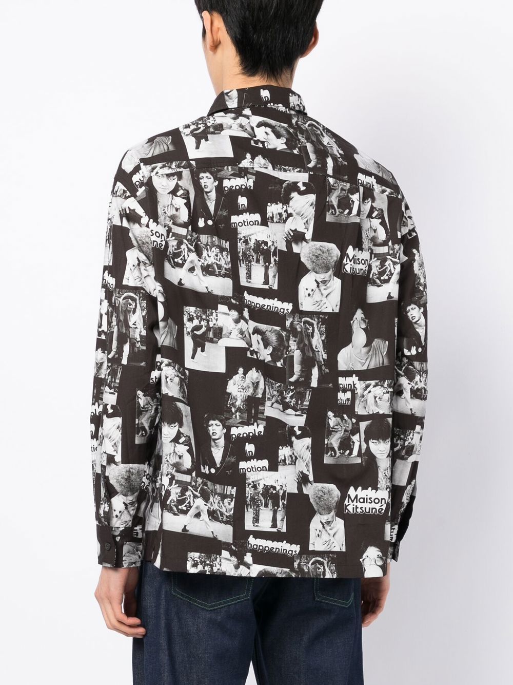 Cheap Maison Kitsune graphic-print cotton shirt Women