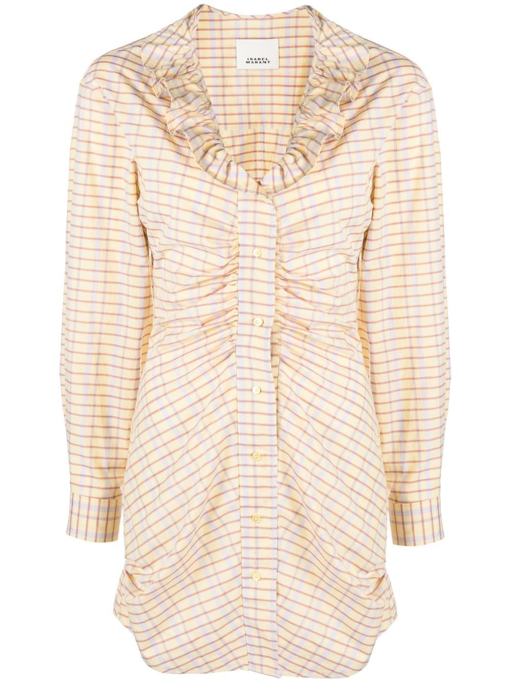 Shop Isabel Marant Ruffled Collar Shirt Dress In Gelb