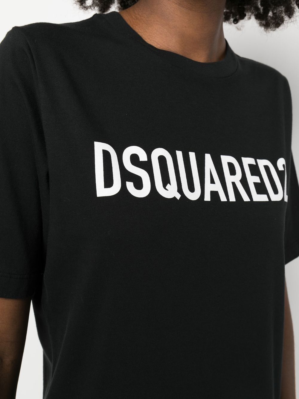 Shop Dsquared2 Logo-print Cotton T-shirt Dress In Schwarz