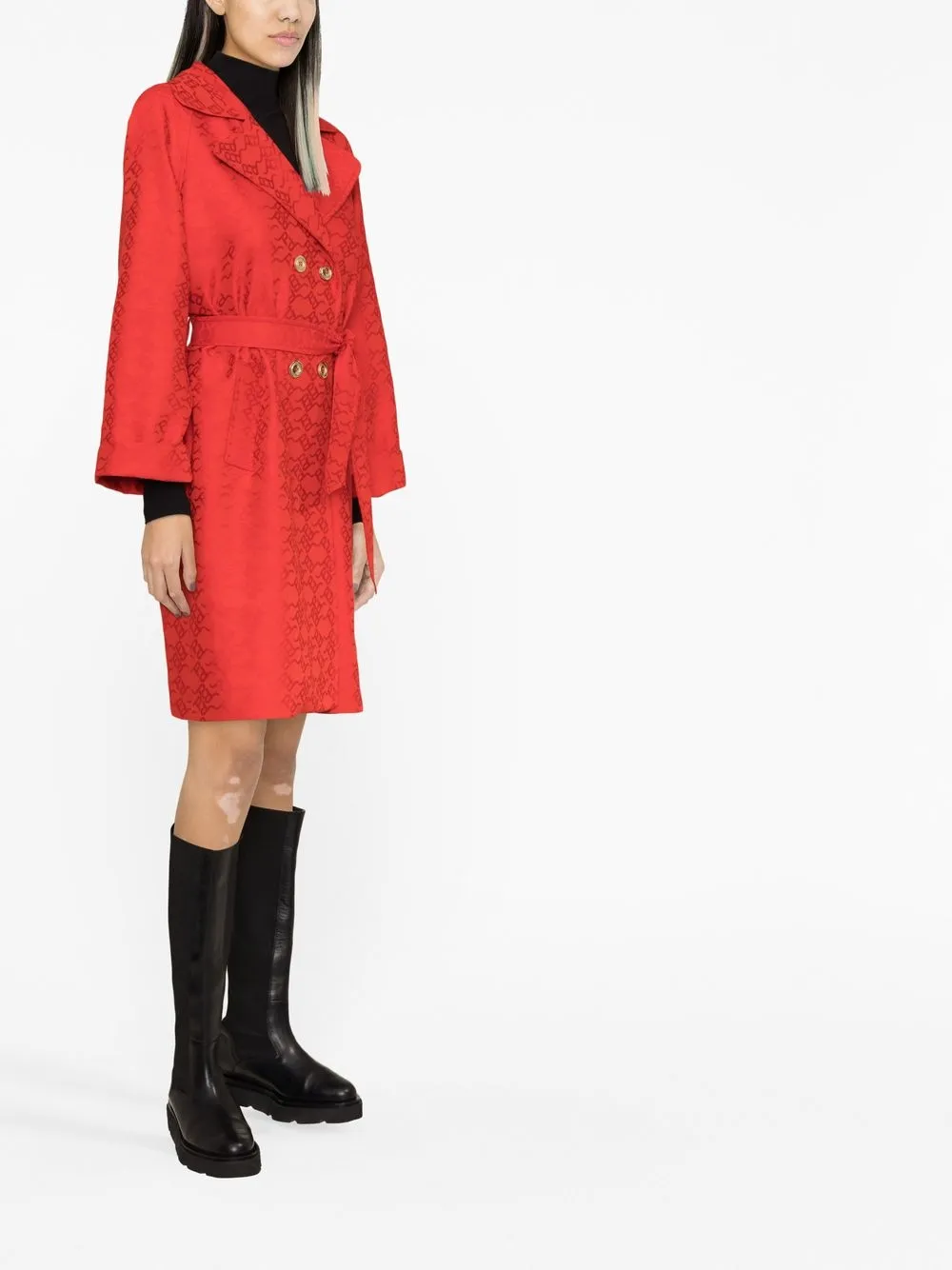  Pinko Double-breasted Coat - Red 