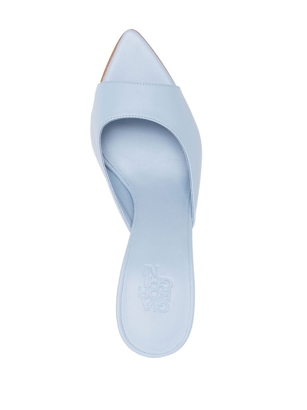 Shop Gia Borghini Perni 100mm Leather Mules In Blue