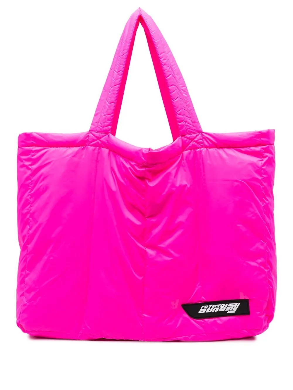 

ROTATE tote capitonada con logo estampado - Rosado