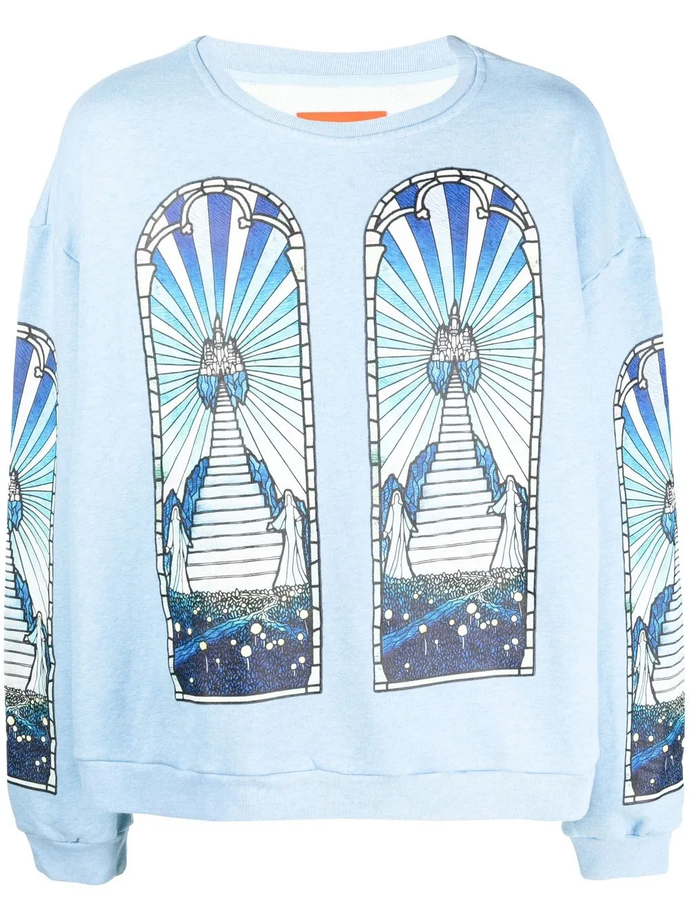 

Who Decides War graphic-print crew neck jumper - Blue