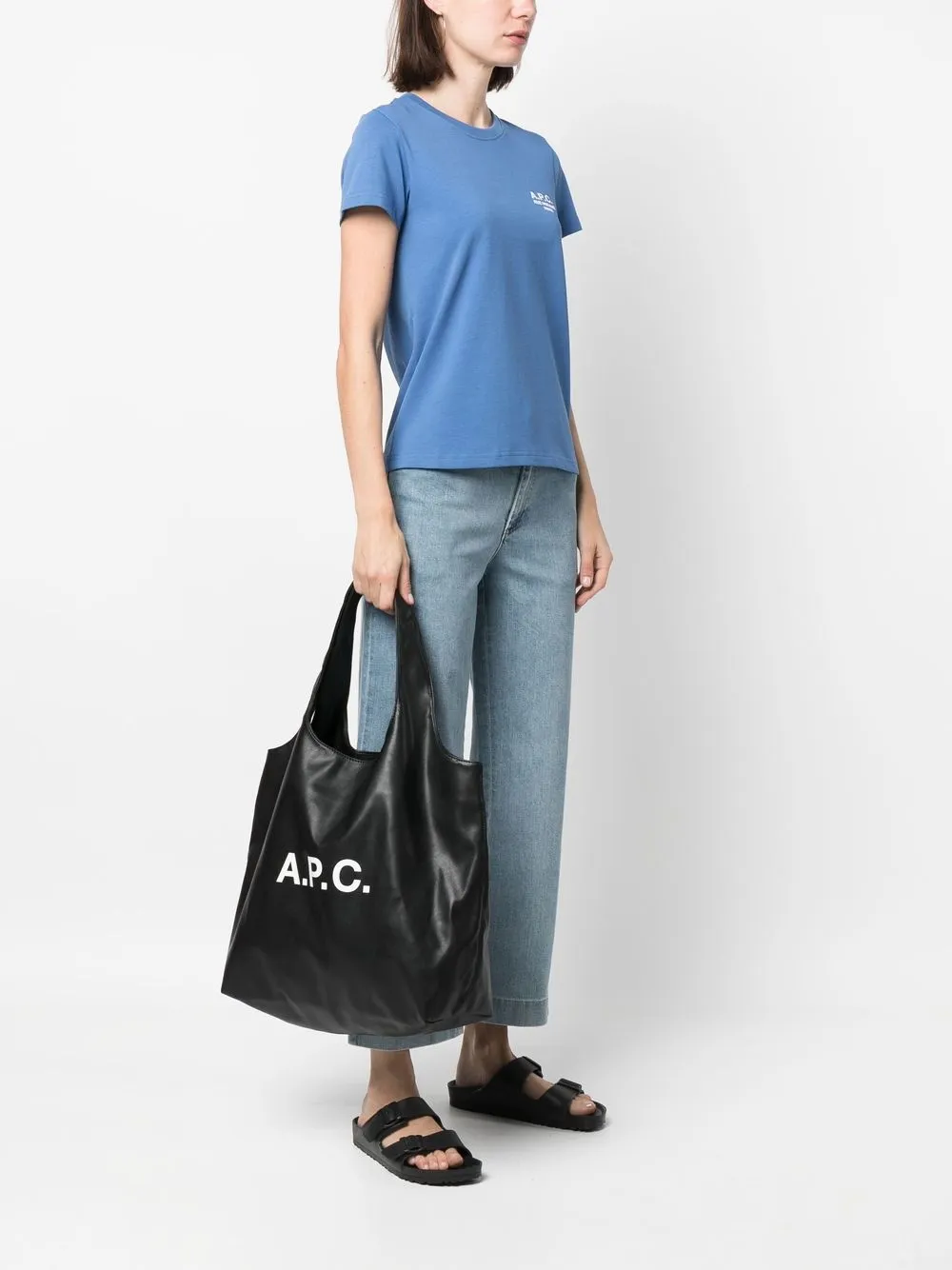 A.P.C. Ninon shopper met logoprint - Zwart