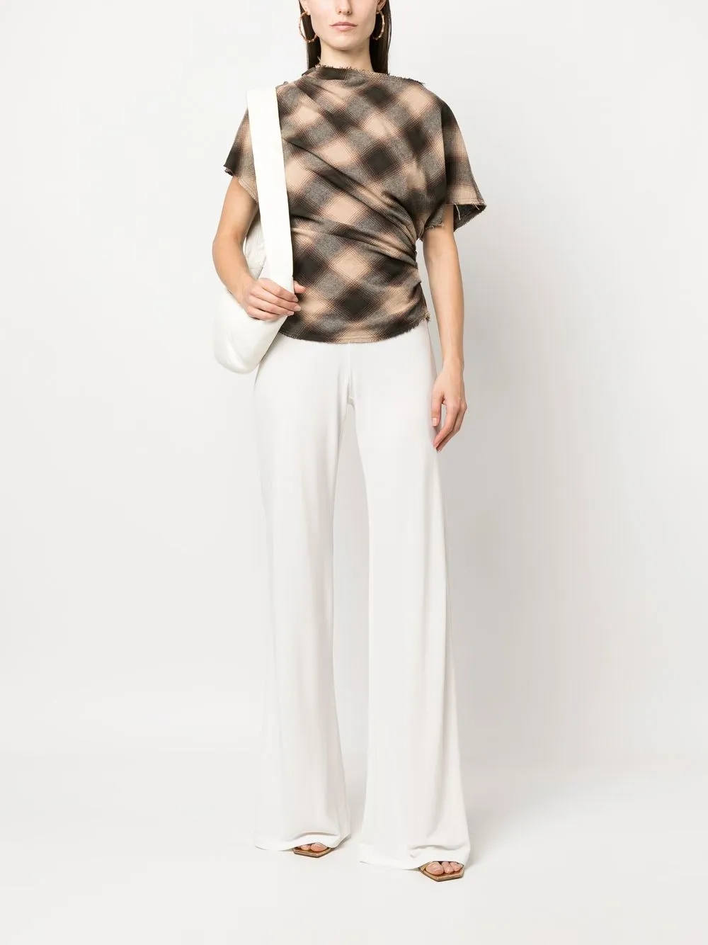 Alberta Ferretti High waist broek - Wit
