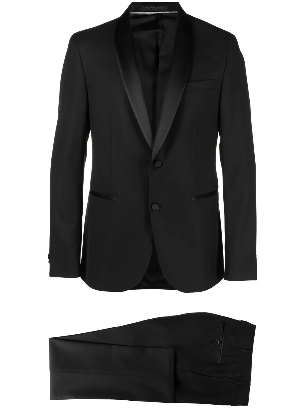 

Corneliani virgin-wool slim-cut dinner suit - Black