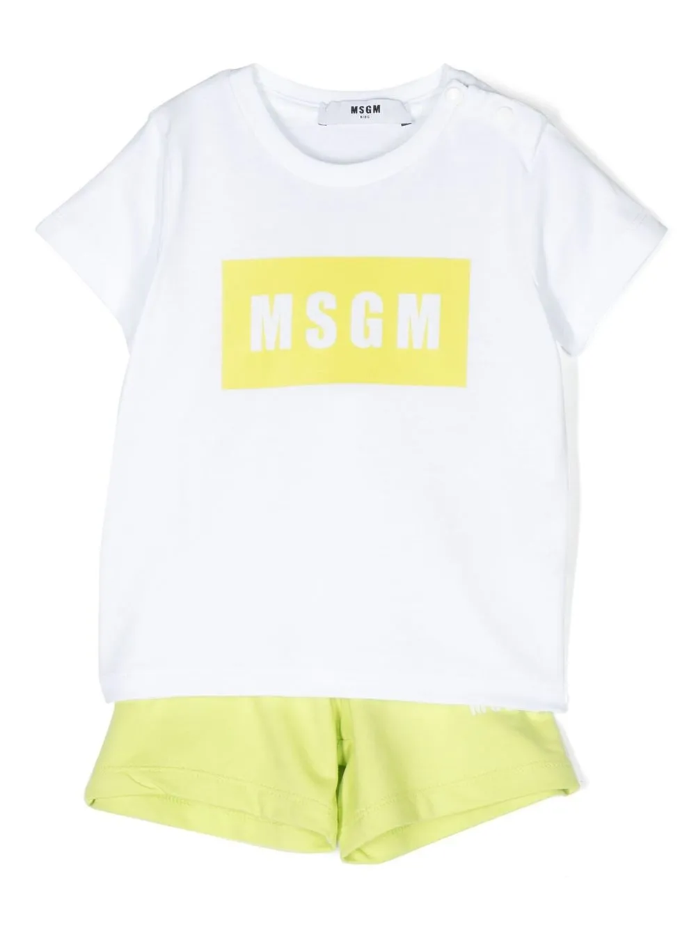 

MSGM Kids set de shorts con logo estampado - Blanco