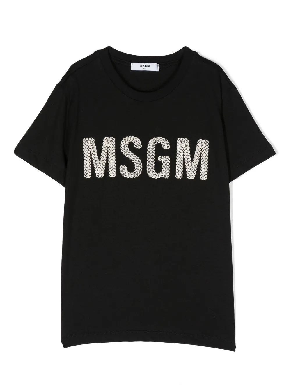 

MSGM Kids playera manga corta con logo bordado - Negro