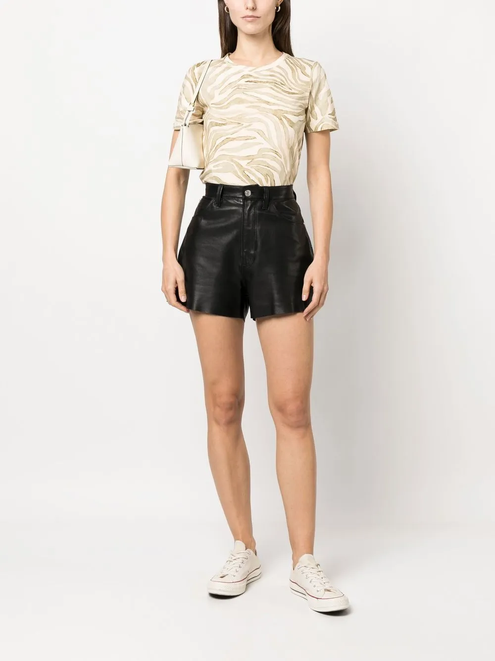 Forte Forte T-shirt met tijgerprint - Beige
