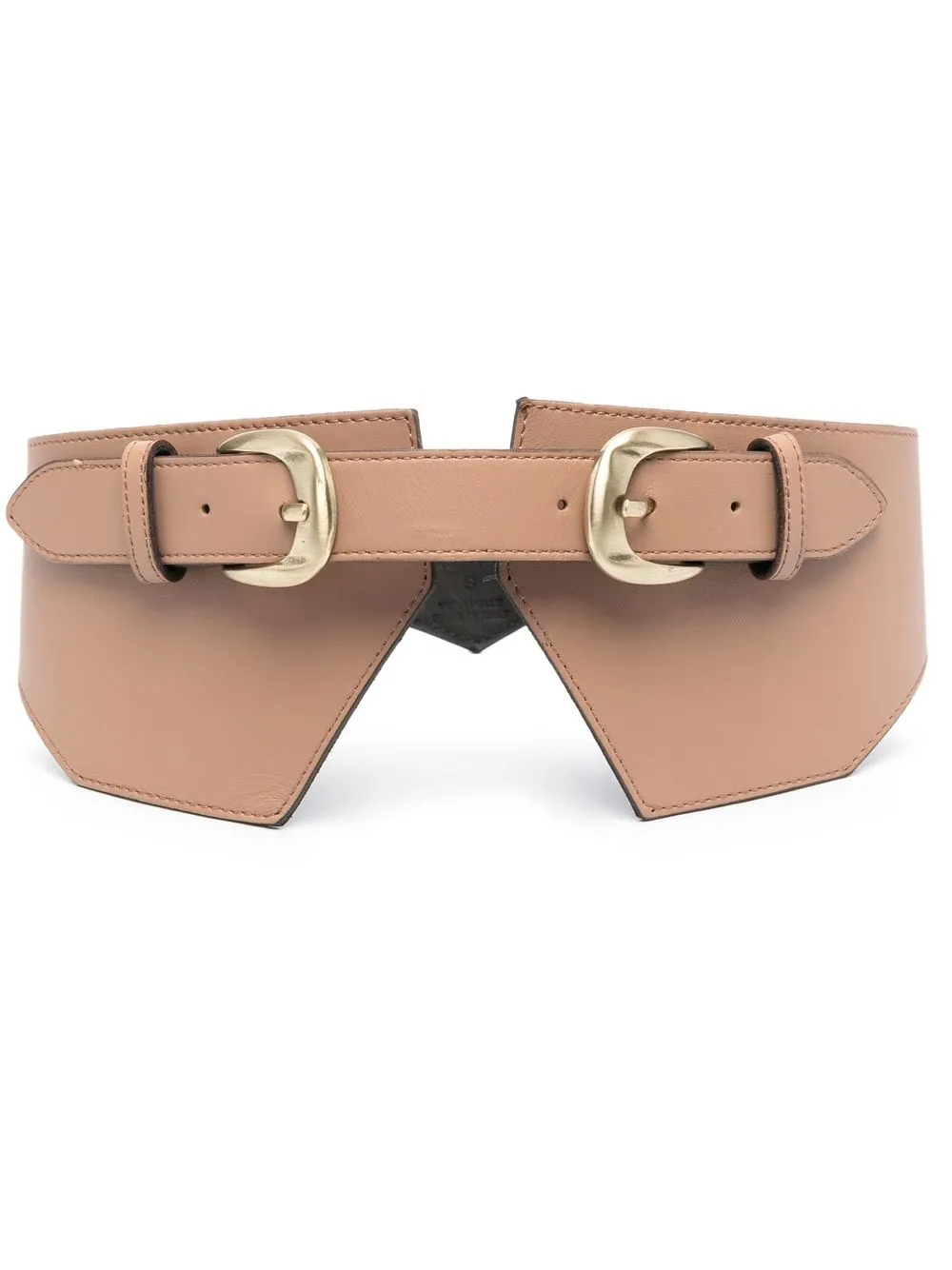 Federica Tosi double-buckle leather belt - Brown