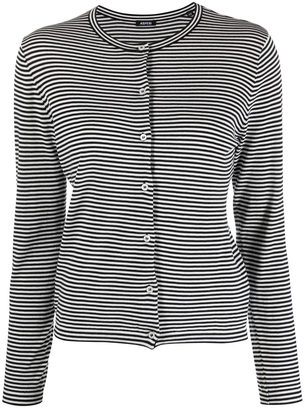 

ASPESI horizontal-stripe cotton cardigan - White