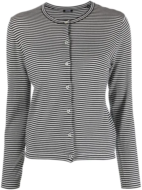 ASPESI horizontal-stripe cotton cardigan