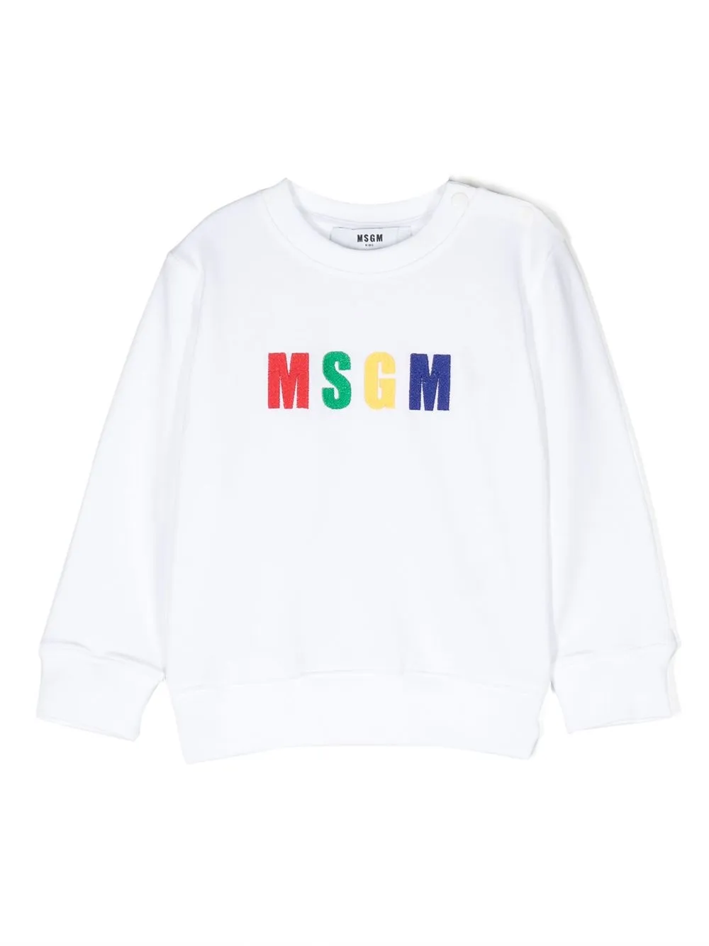 

MSGM Kids sudadera con logo bordado - Blanco