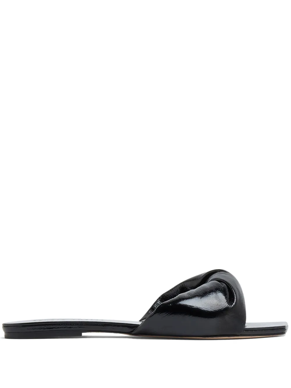Studio Amelia Quilted-strap Leather Slides In Schwarz