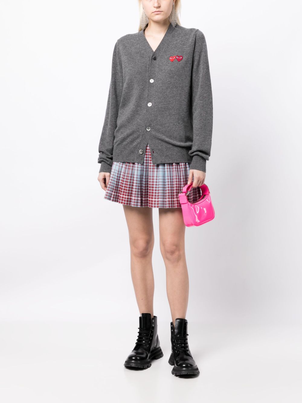 Comme Des Garçons Play heart-patch wool cardigan - Grijs