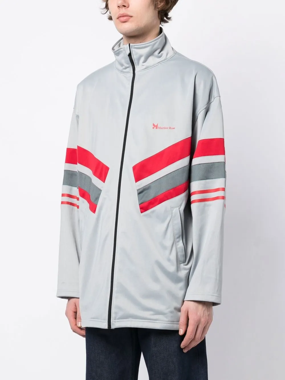 logo-print striped track jacket