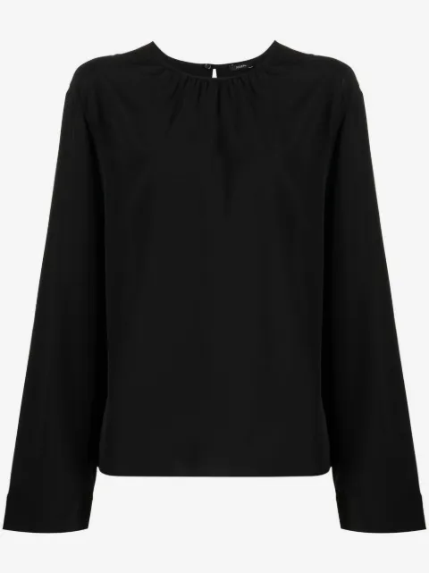 JOSEPH gathered-neck silk blouse