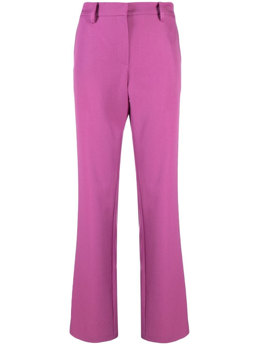 straight-leg wool trousers