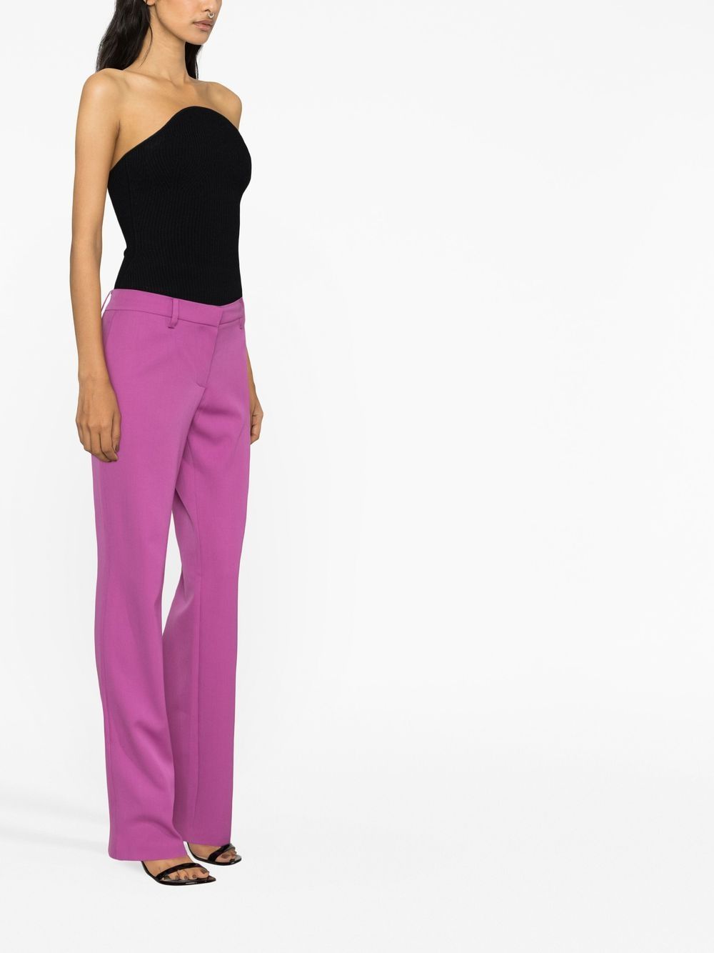 Shop Magda Butrym Straight-leg Wool Trousers In Pink