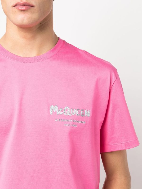 Alexander McQueen logo-embroidery Cotton T-shirt - Farfetch